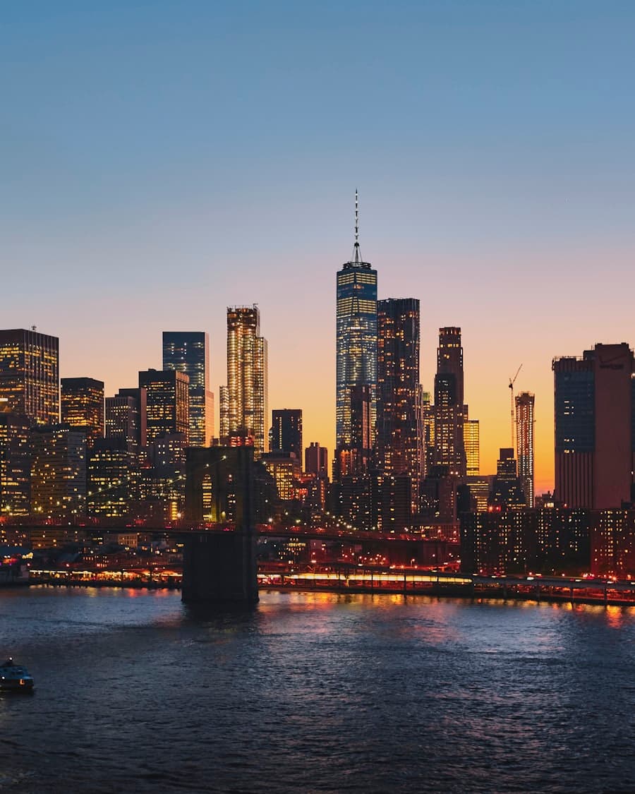 Morning light on a mid-rise American city skyline